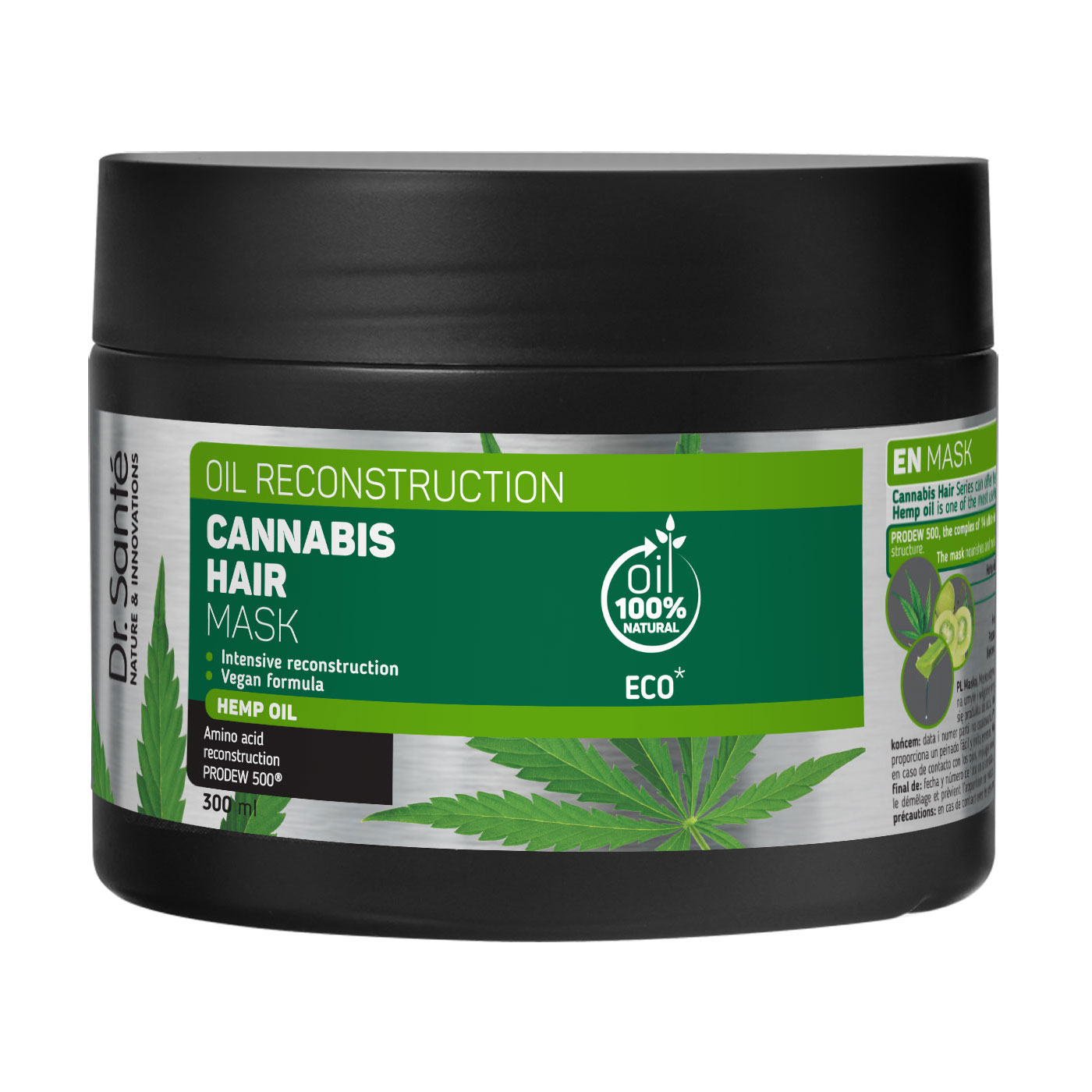 Відновлювальна маска для волосся Dr.Sante Cannabis Hair Oil Reconstruction з конопляною олією, 300 мл